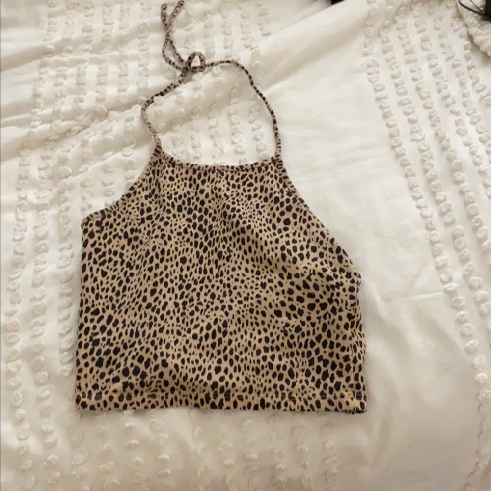 Cheetah print backless tank